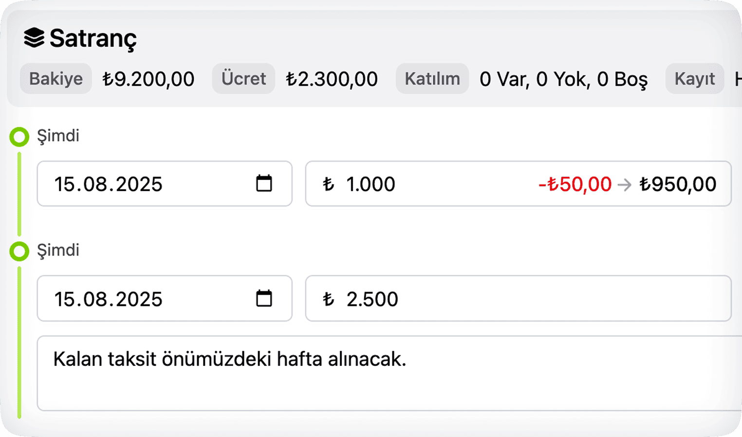 Record payments